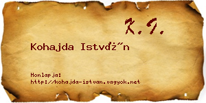 Kohajda István névjegykártya