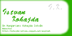 istvan kohajda business card