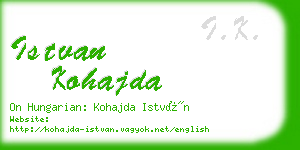istvan kohajda business card